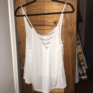 White loose tank style top